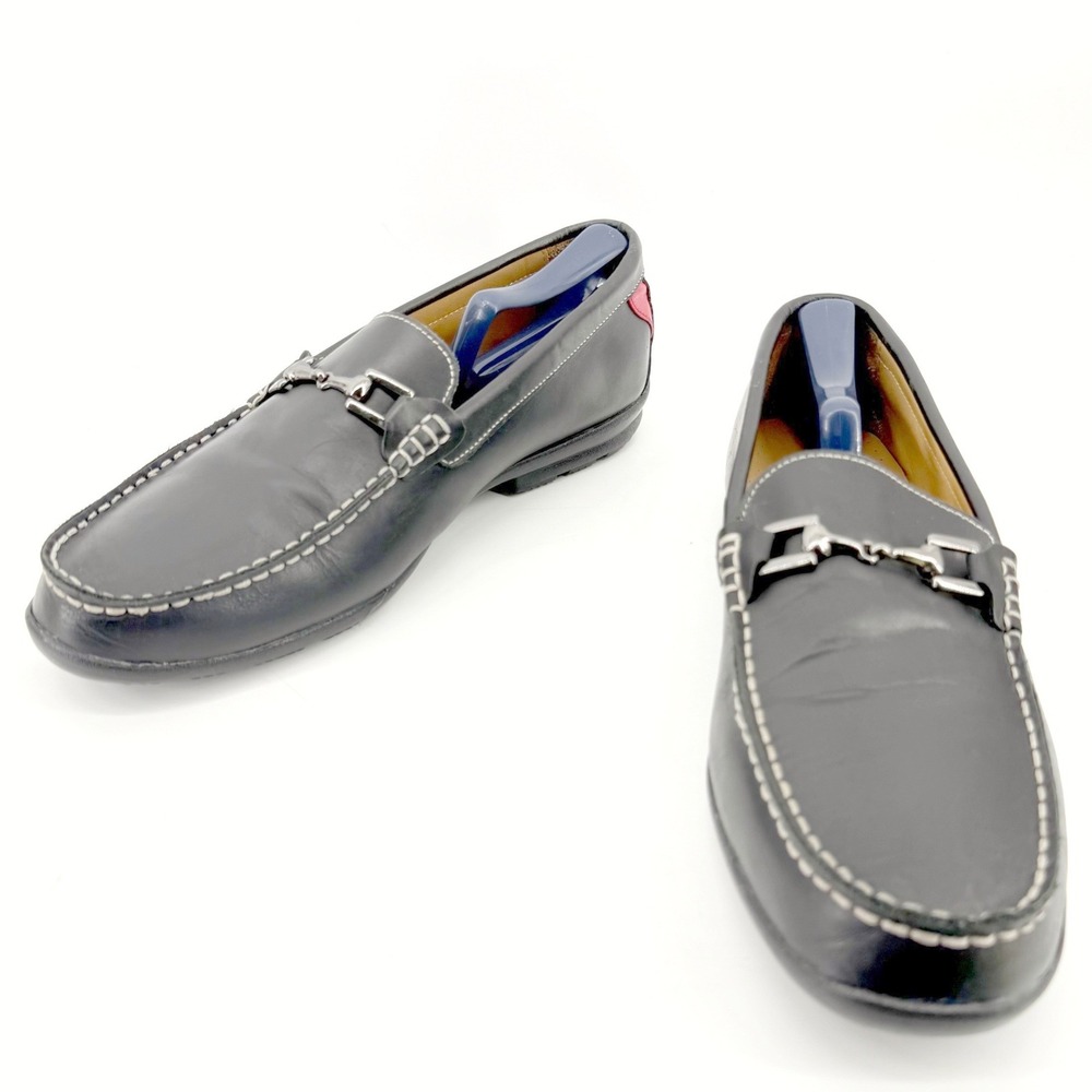 FootJoy Club Horse Bit Loafer Mens 10.5 M Black Leather Contrast Stitch Slip On